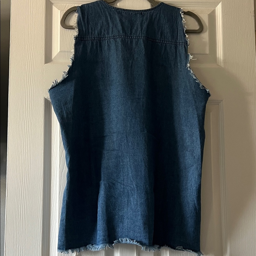 Dreamers Blue Denim Lace-Up Tank Top - Picture 4 of 4